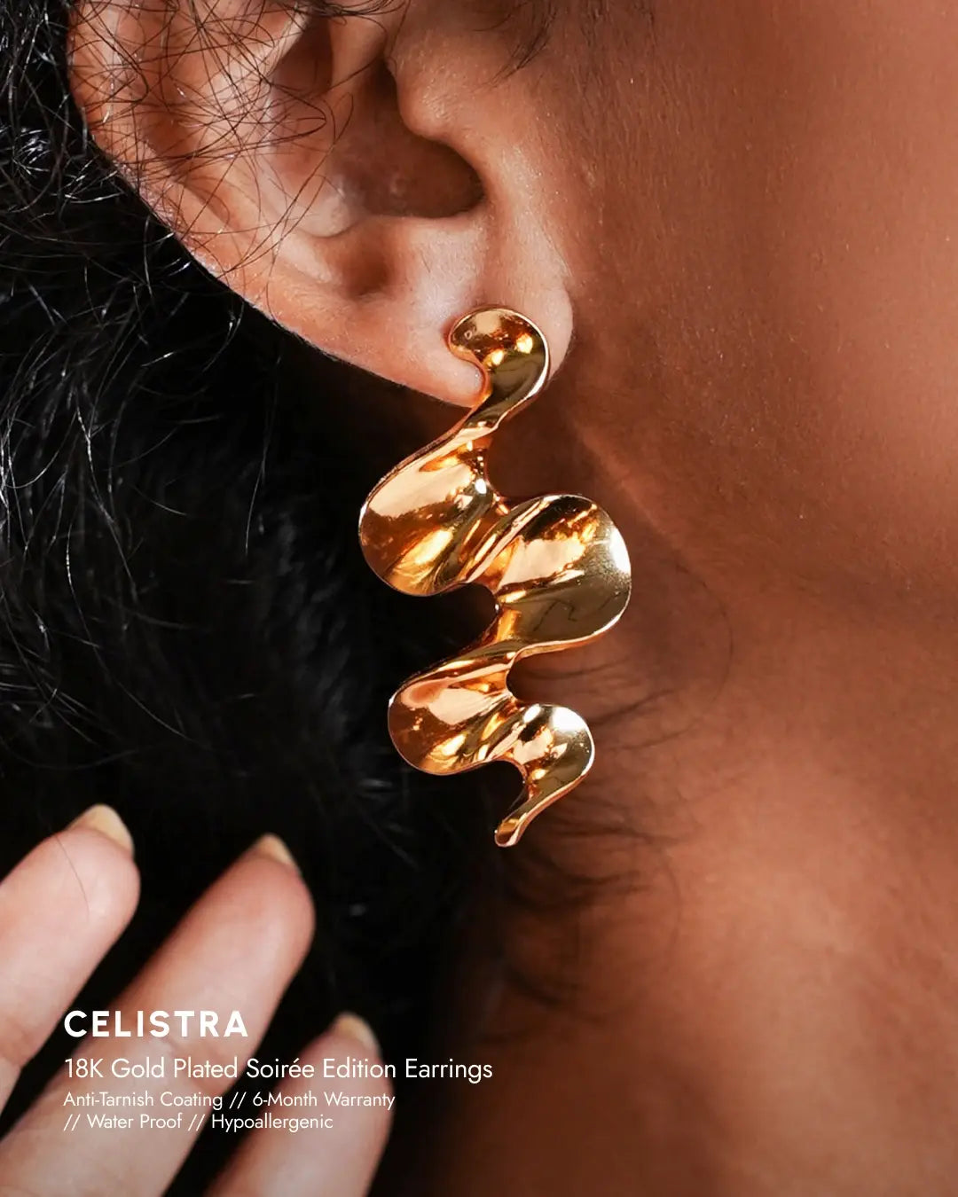 Celistra 18K Gold Plated Soirée Earrings