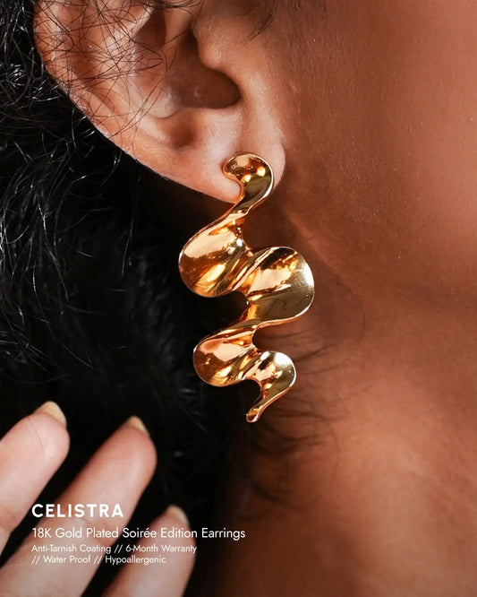 Celistra 18K Gold Plated Soirée Earrings