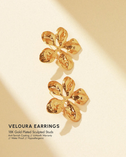 Veloura 18K Gold Plated Sculpted Studs