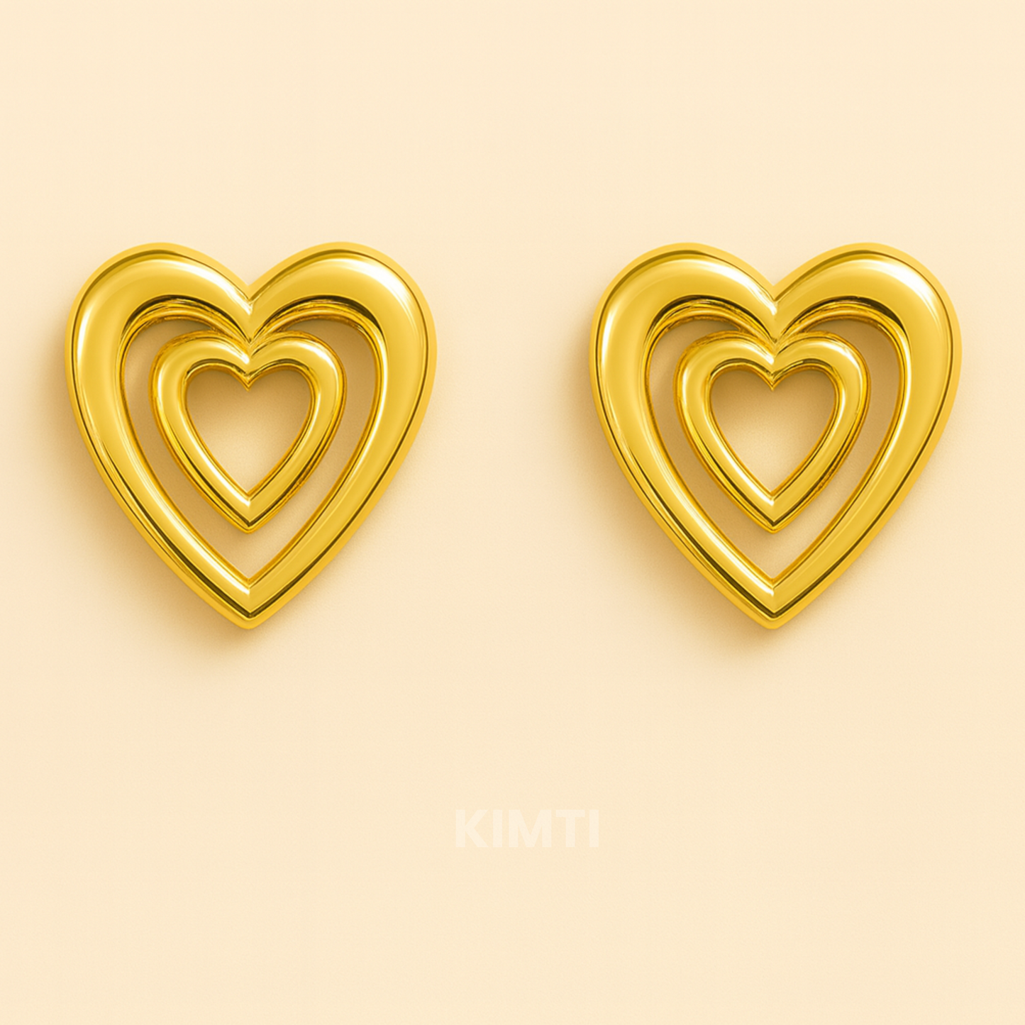 18K Gold Plated Celestial Hearts Earring