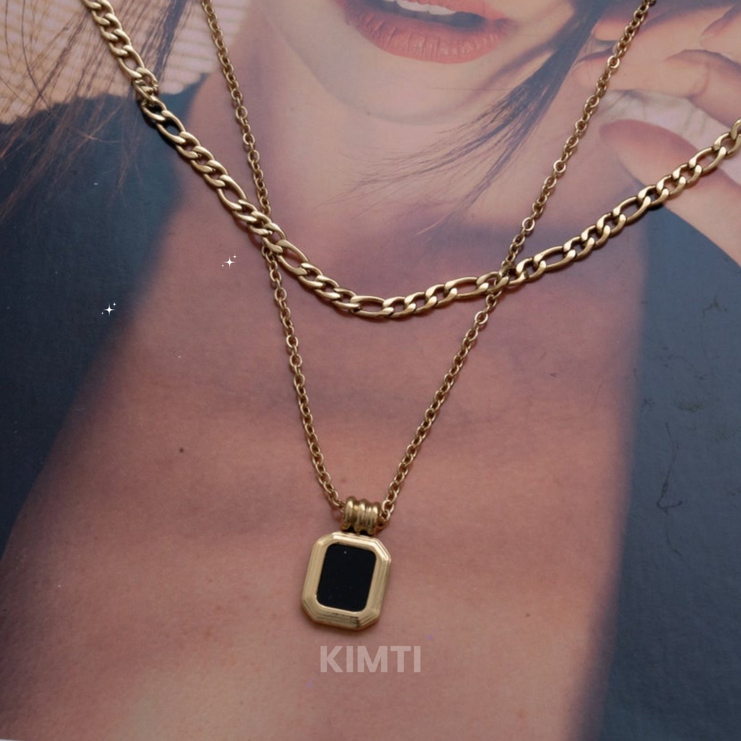 Anti Tarnish Dual Layer Black Necklace
