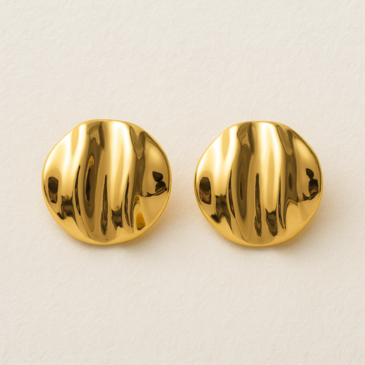 18k gold plated Molten Glow stud Earring