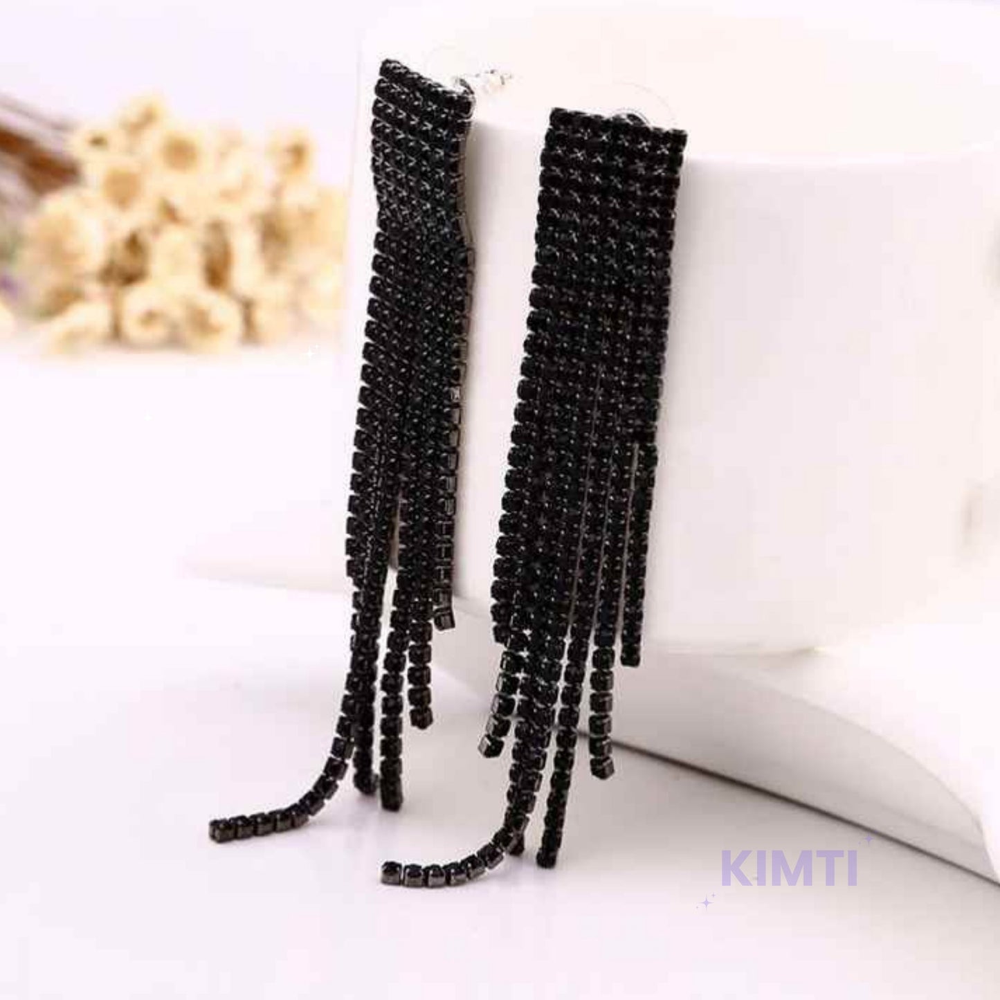 Black Long Dangler Earring