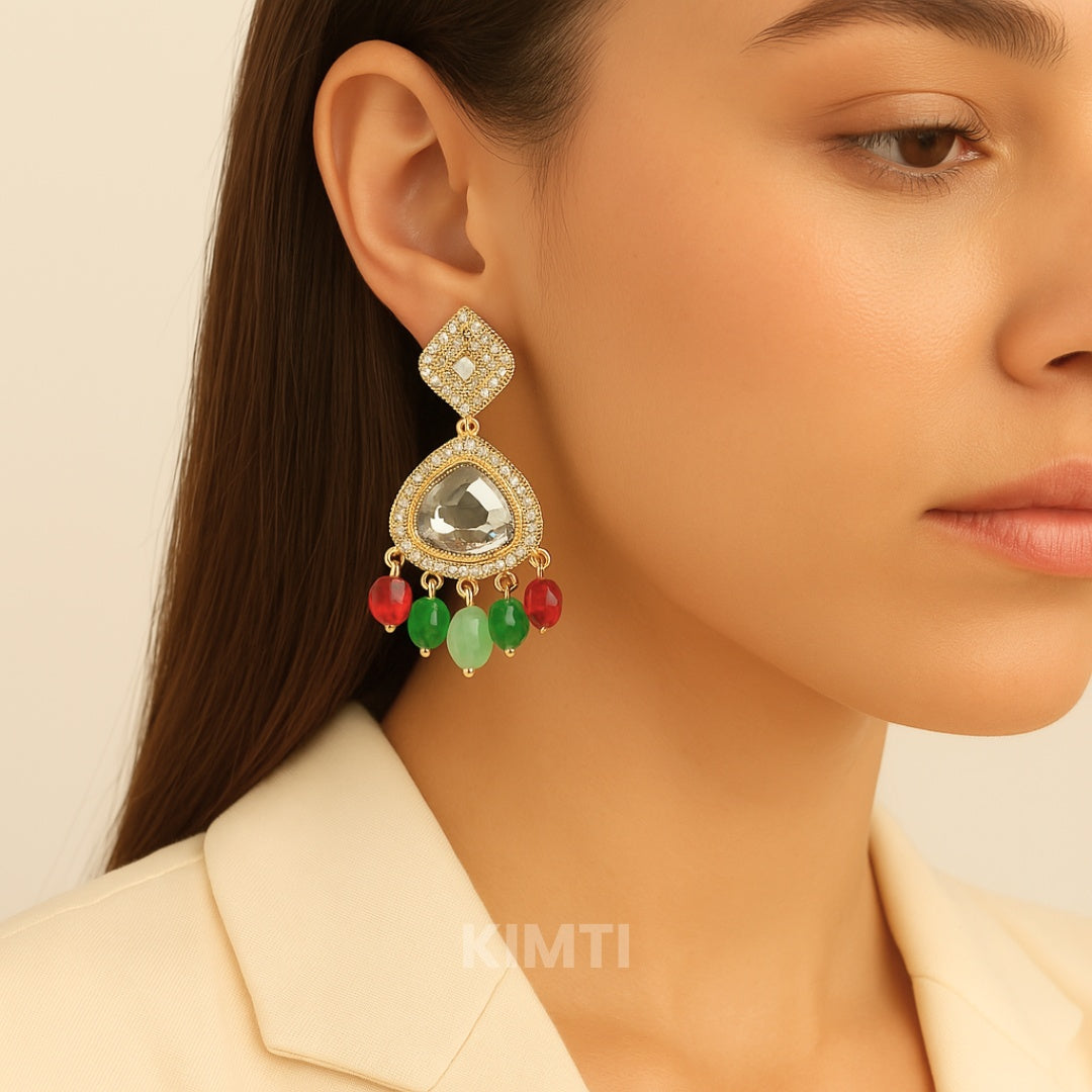 Multicolour Polki Earring