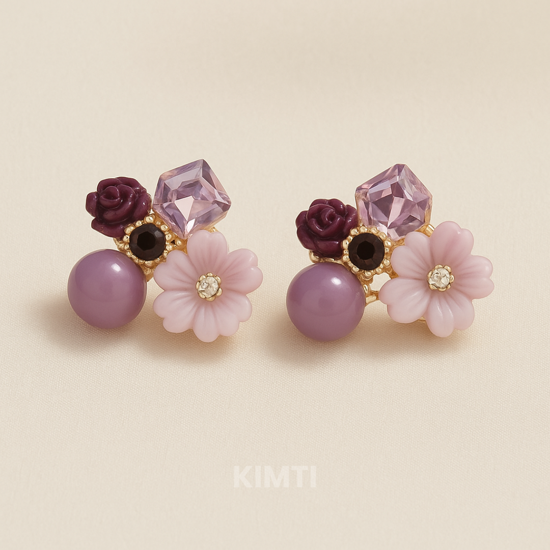 The Crown Purple Stud Earring