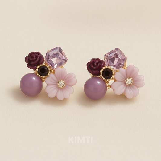 The Crown Purple Stud Earring