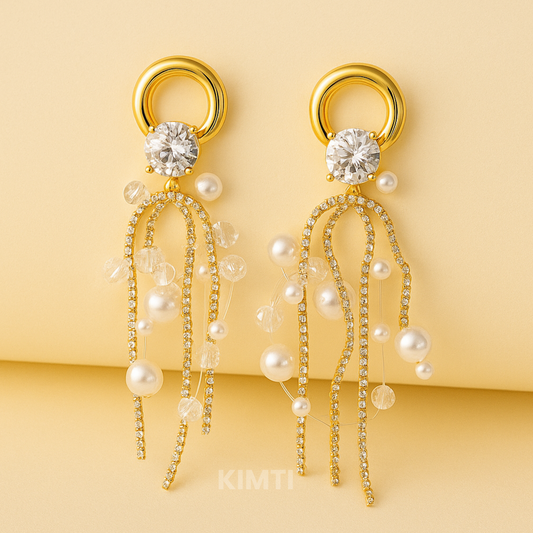 Champere 18K Gold Plated Soirée Earrings