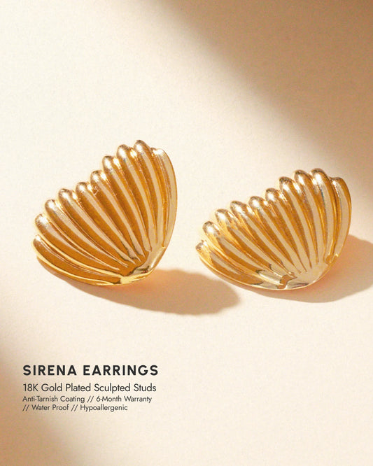 Sirena 18K Gold Plated Sculpted Studs