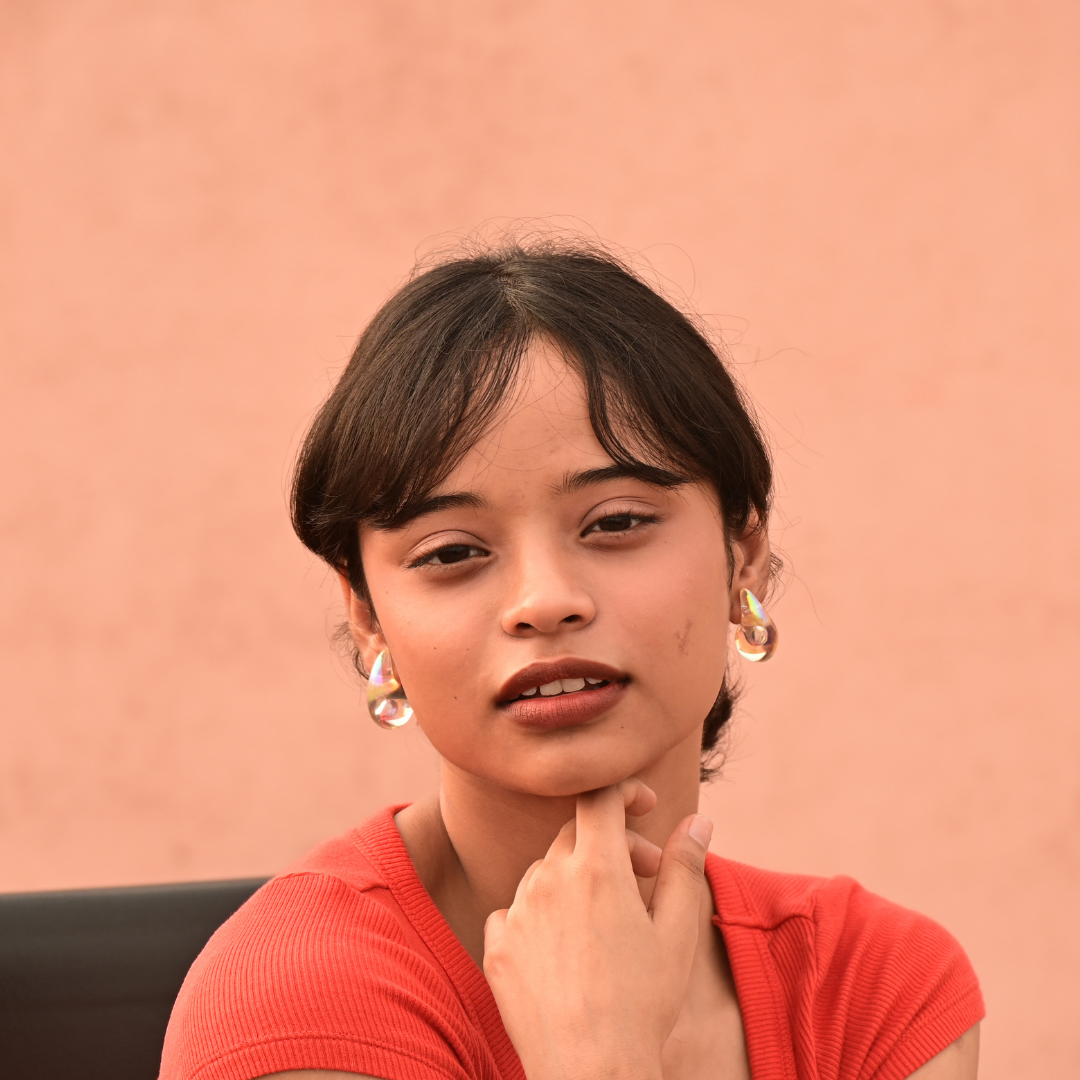 Clear Teardrop White Stud Earring