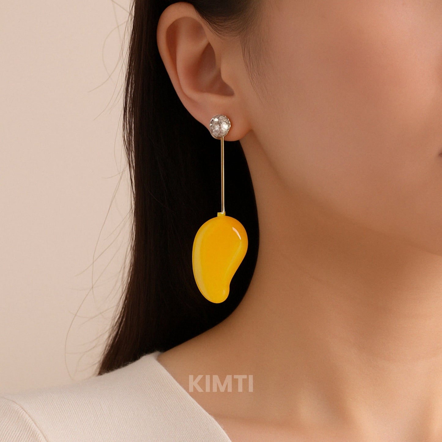 Alphanso Mango Yellow Drop Earring