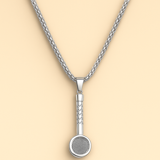 Men - Microphone Pendant Stainless Steel Necklace