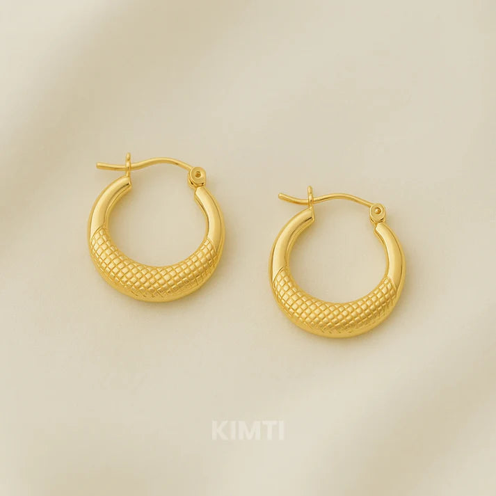 18K Gold Plated Moon Hoops Anti Tarnish Earring