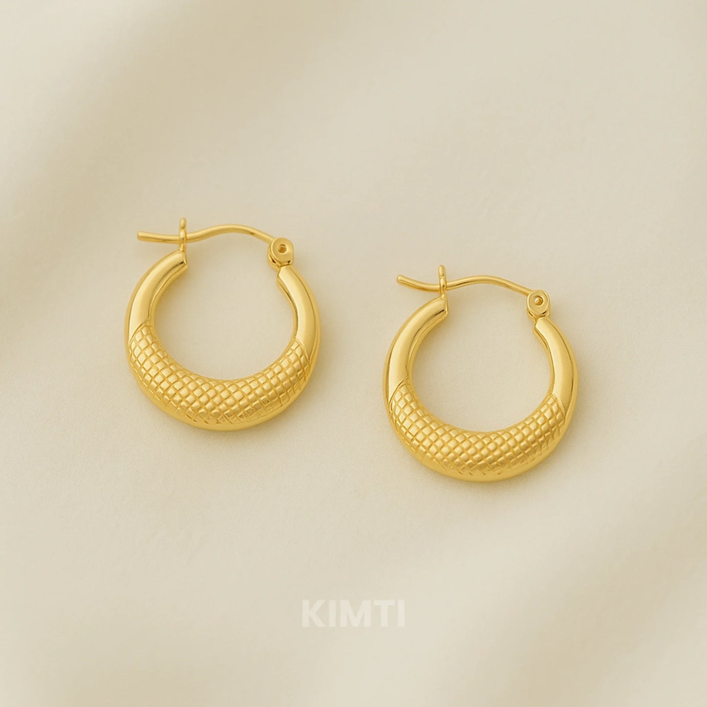 18K Gold Plated Moon Hoops Anti Tarnish Earring