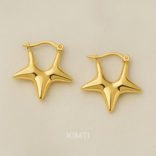 18K Gold Plated Comet Hoops Anti Tarnish Earring
