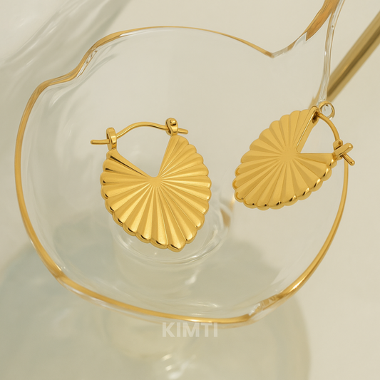 18K Gold Plated Heart Hoops Anti Tarnish Earring
