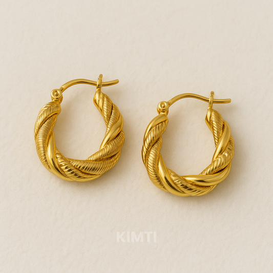 Tresse 18K Gold Plated Woven Hoops