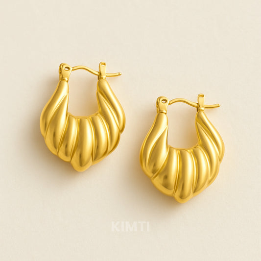 18K Gold Plated Anti Tarnish Golden Hoop Anti Tarnish Earring