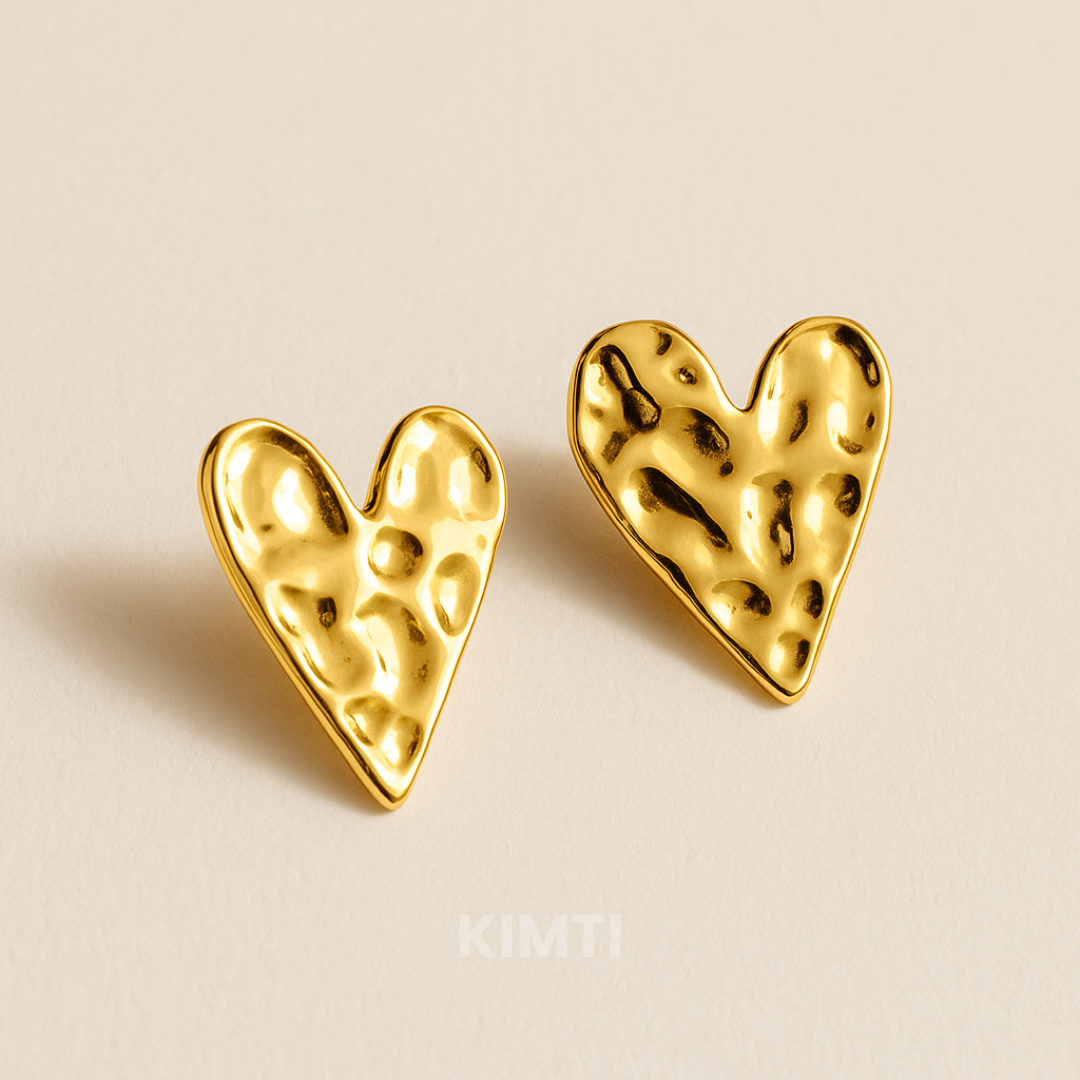 18k Gold-Plated  Heart Anti Tarnish Earring