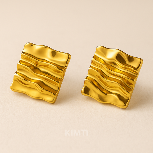 18k Gold plated Aqua Drops Anti Tarnish Earring