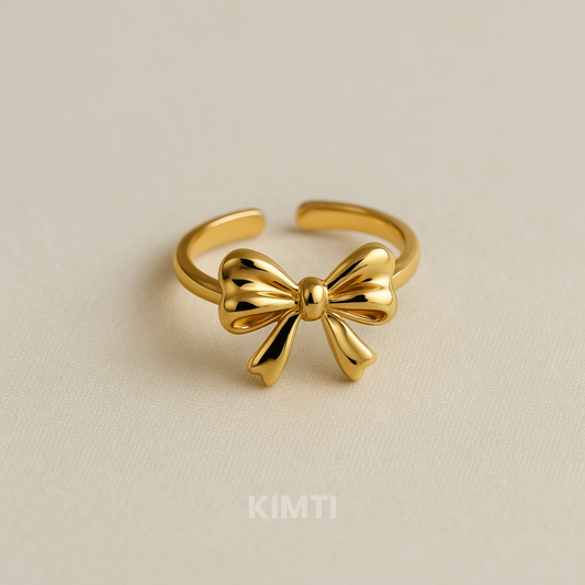18k Gold Plated Bow Butterfly Anti Tarnish Ring