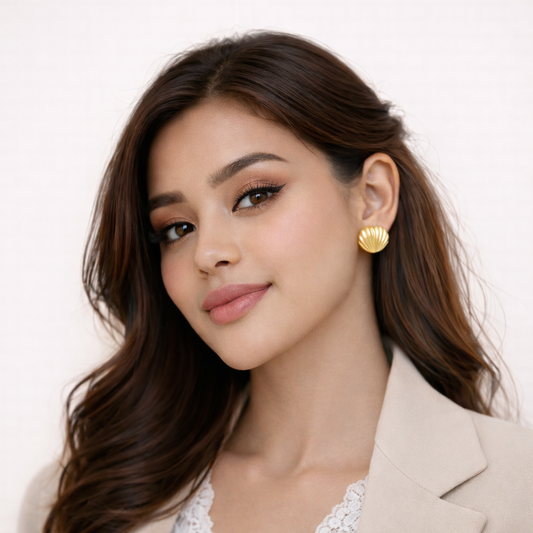 18k Gold Plated Sea Shell Anti Tarnish Earring