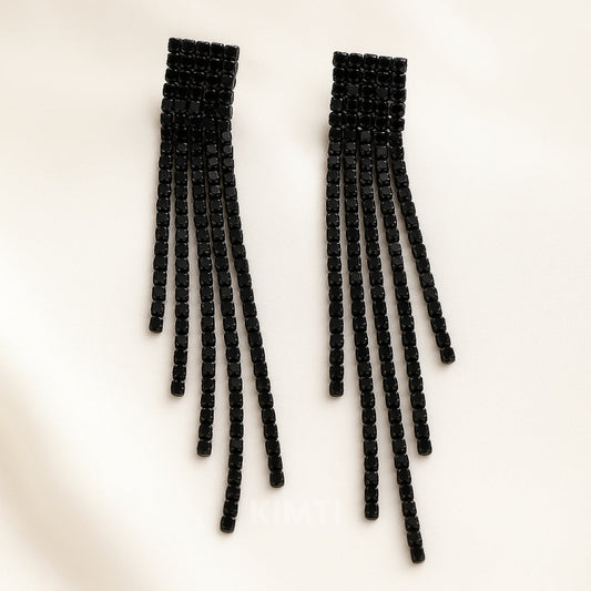 Black Long Dangler Earring