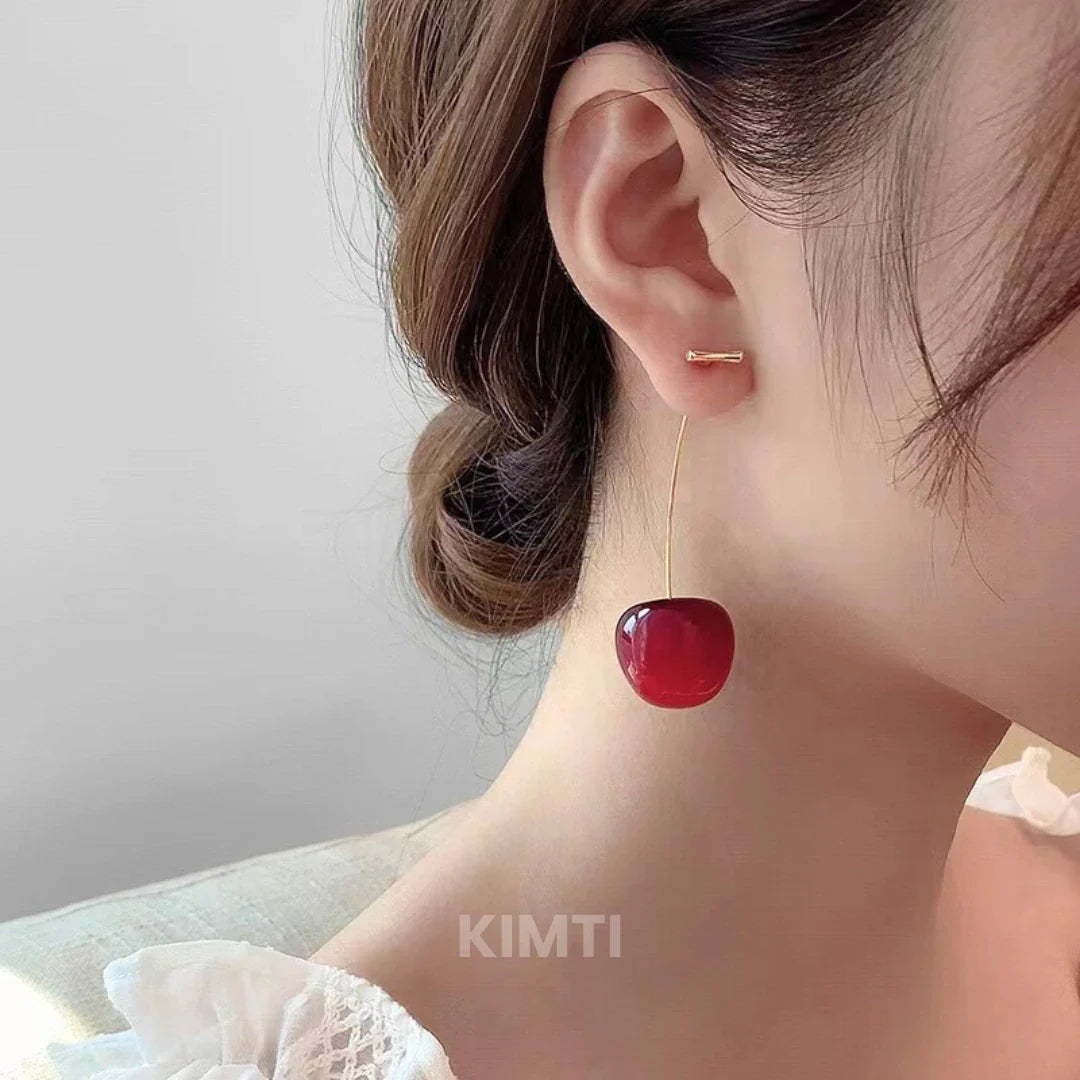 Cherry Blossom Red Drop Earring
