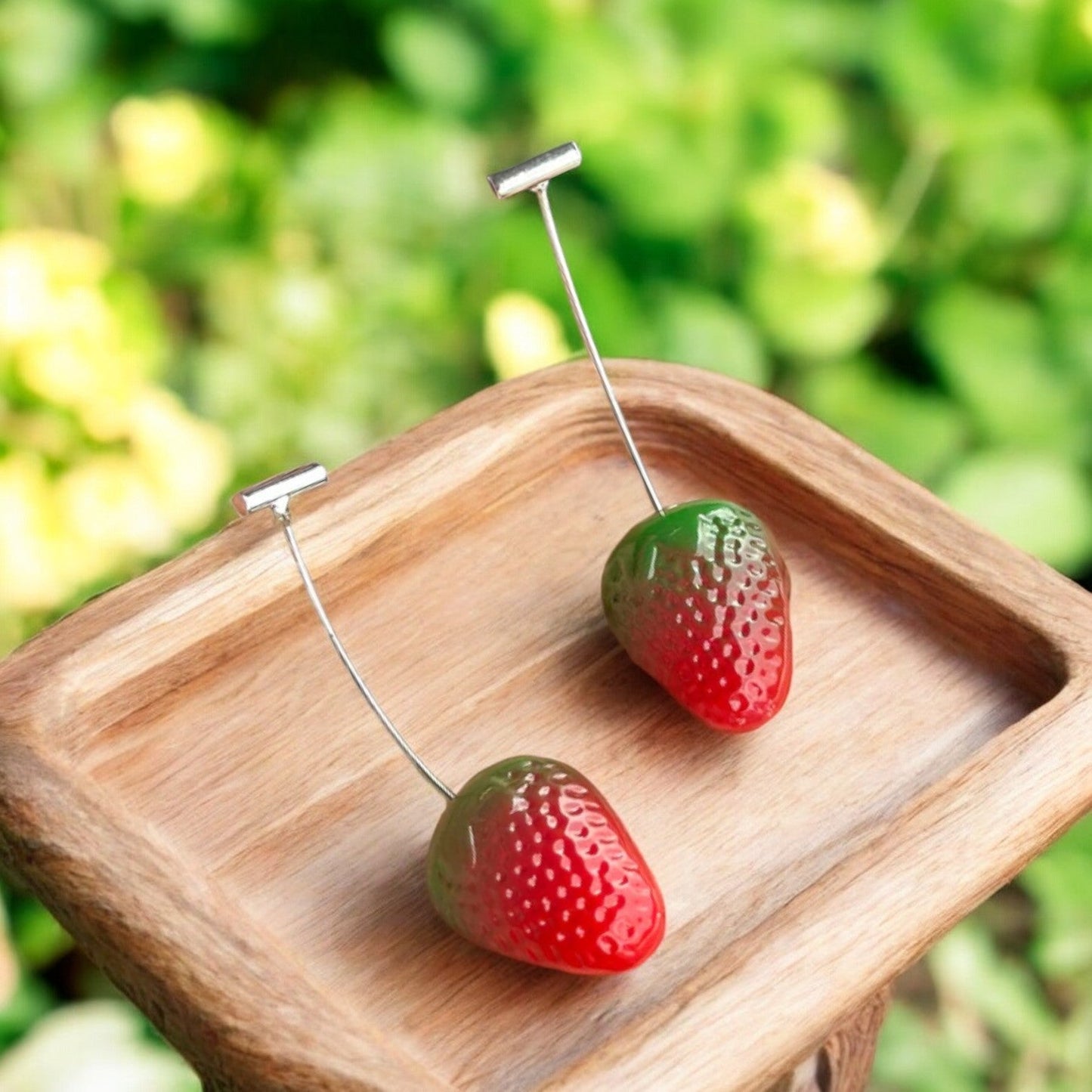 Starry Strawberry Red Drop Earring