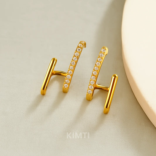 Golden U-shape Stud Earring