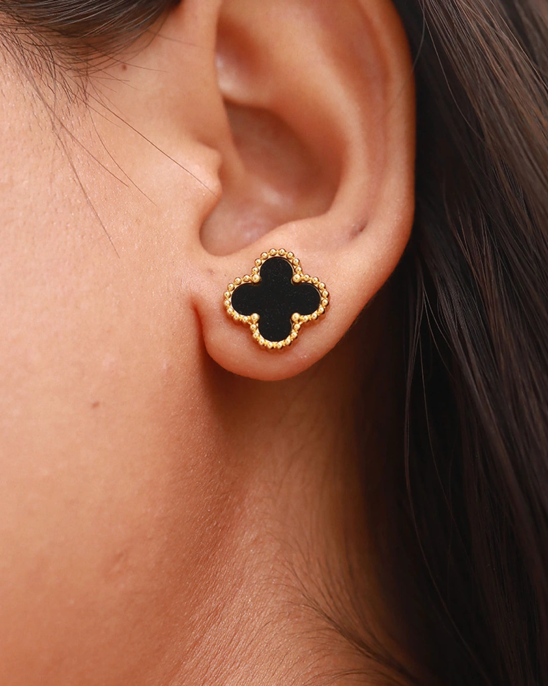 Fortelle 18K Gold Plated Enamel Studs
