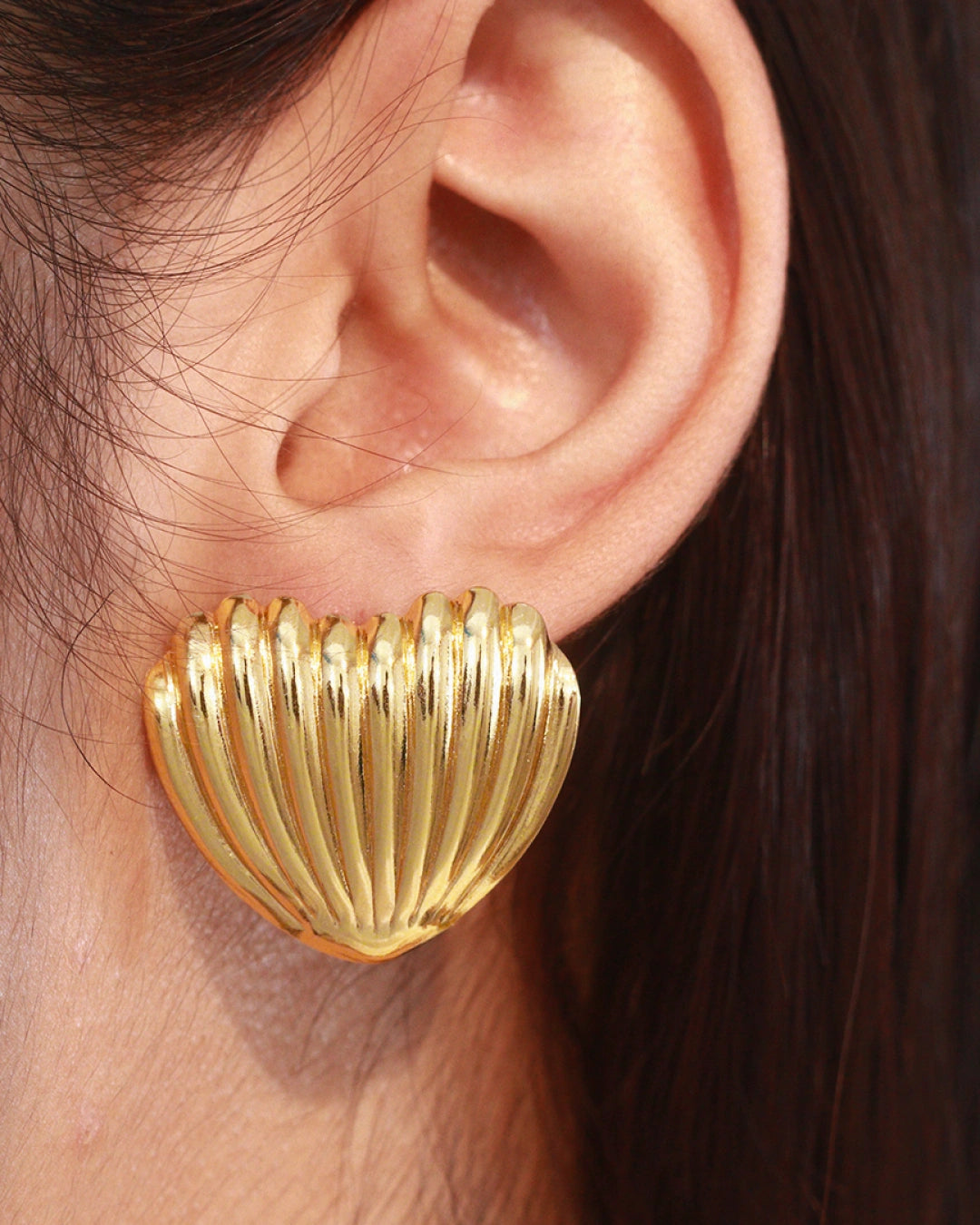 Sirena 18K Gold Plated Sculpted Studs
