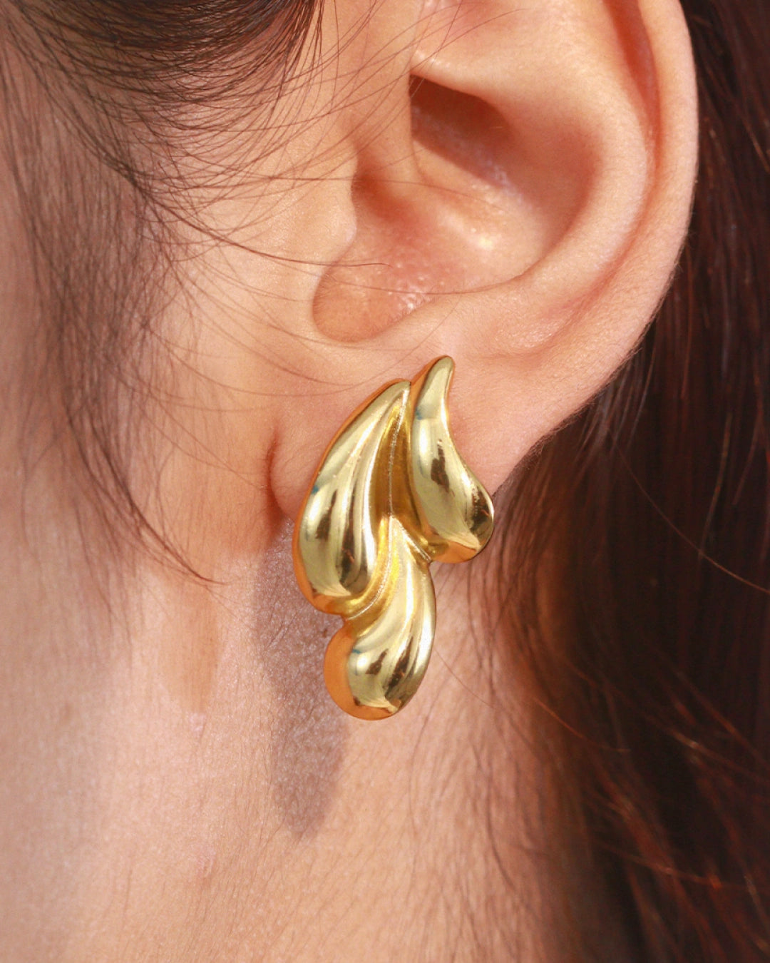 Iselle 18K Gold Plated Sculpted Studs