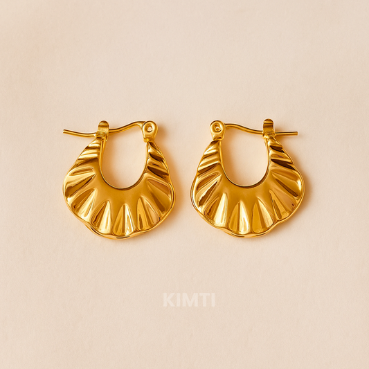 18K Gold Plated Sweet Croissant Hoop Anti Tarnish Earrings