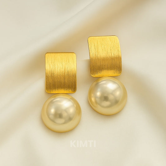 Just Rs. 49 Gold Rectangular Pearl Stud Earring