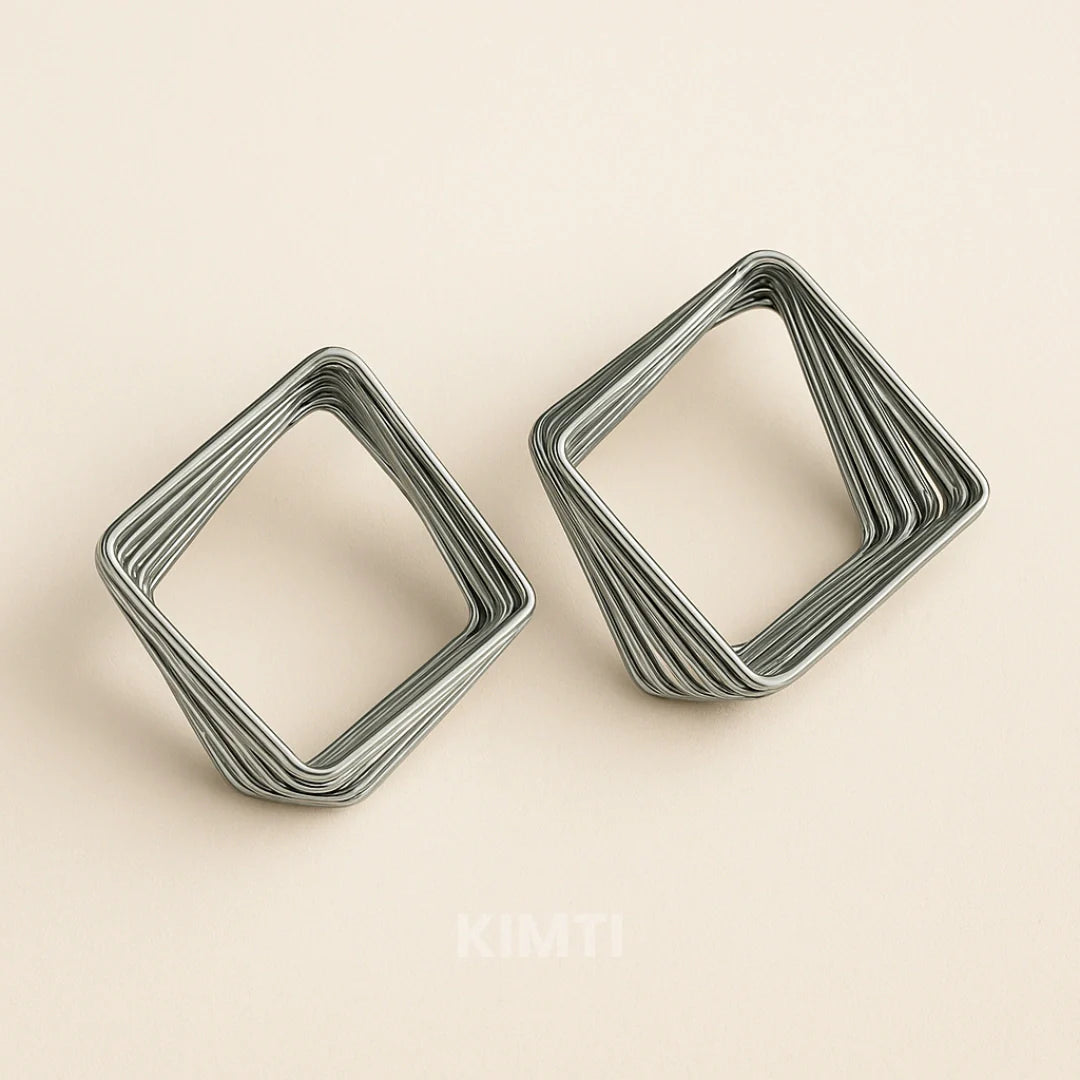 Illusion Diamond Silver Hoops Earring