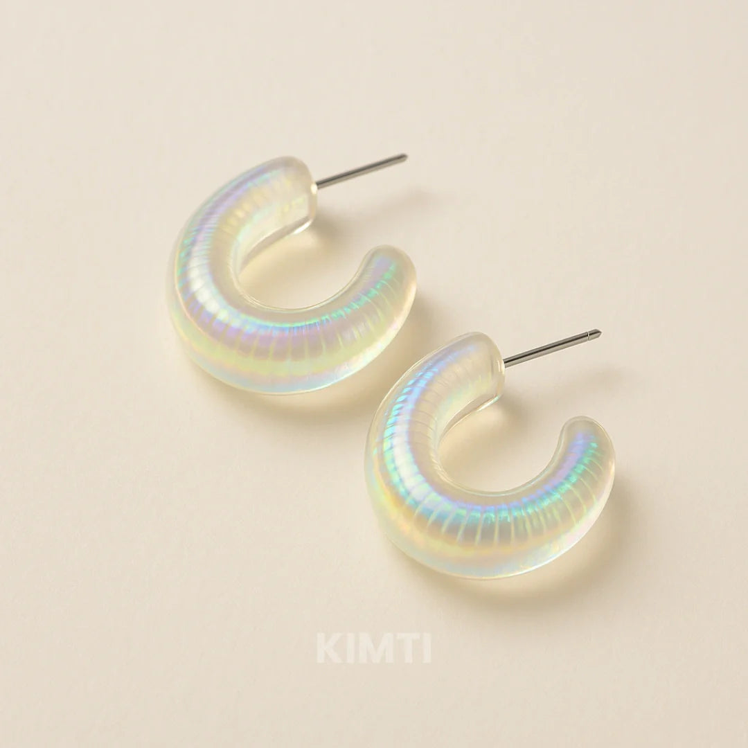 Aurora Hoops Clear Drop Earring