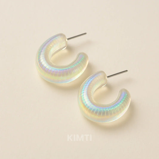Aurora Hoops Clear Drop Earring