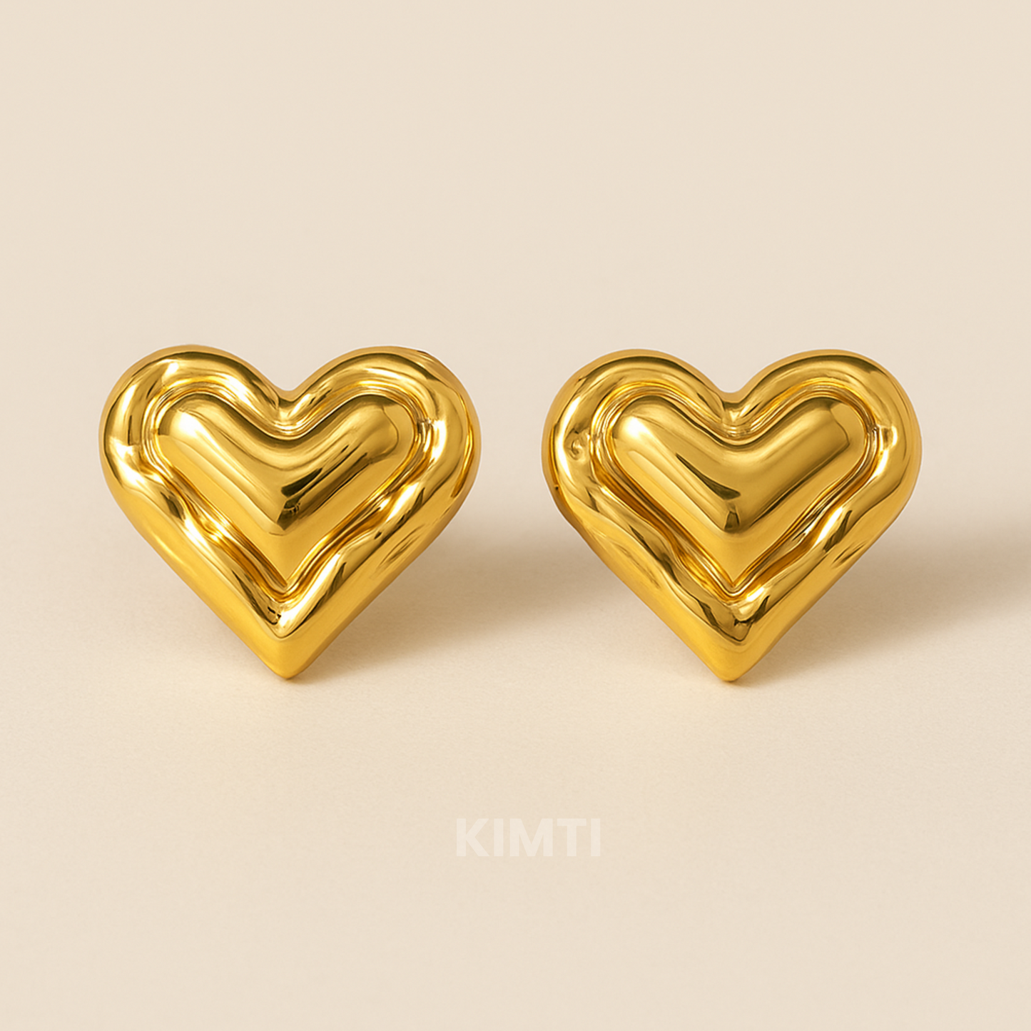 18K Gold Plated Sweetheart Stud Earrings