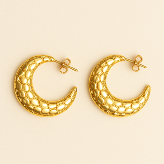 18k Gold Plated Lunar Luxe Hoops Earring