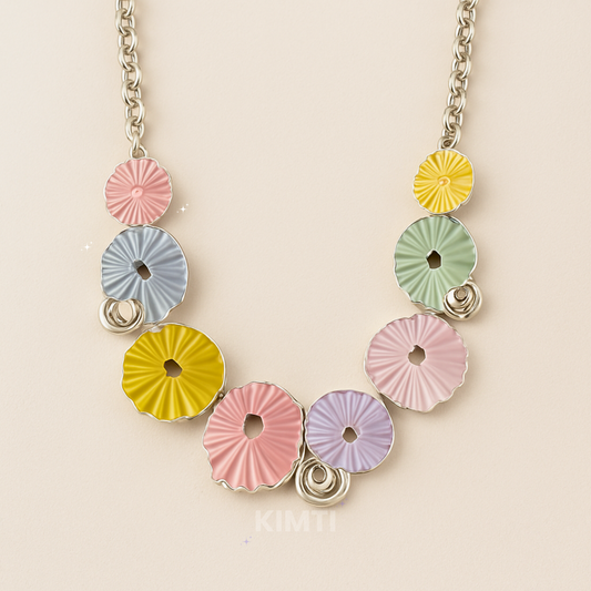 Multicolour Metallic Necklace with Earring