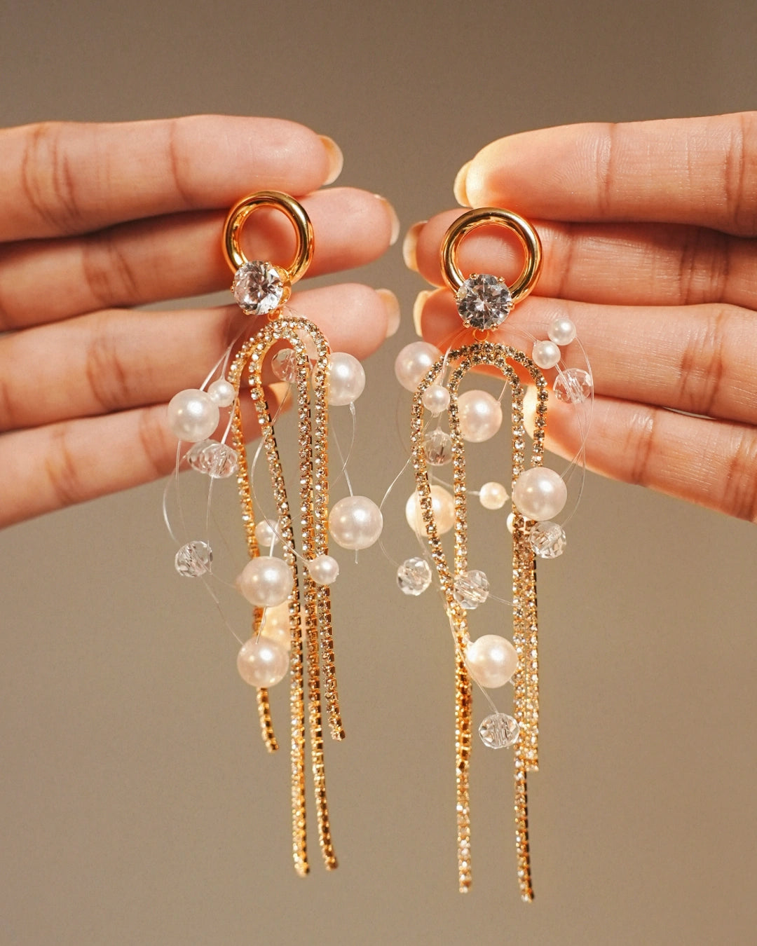 Champere 18K Gold Plated Soirée Earrings