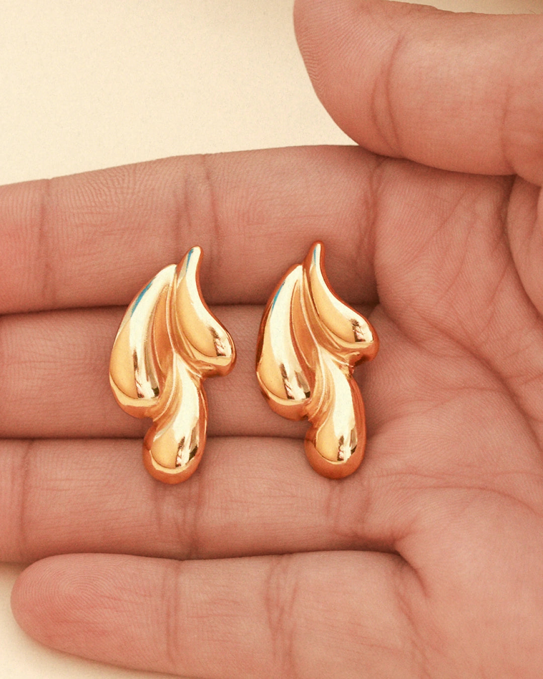 Iselle 18K Gold Plated Sculpted Studs
