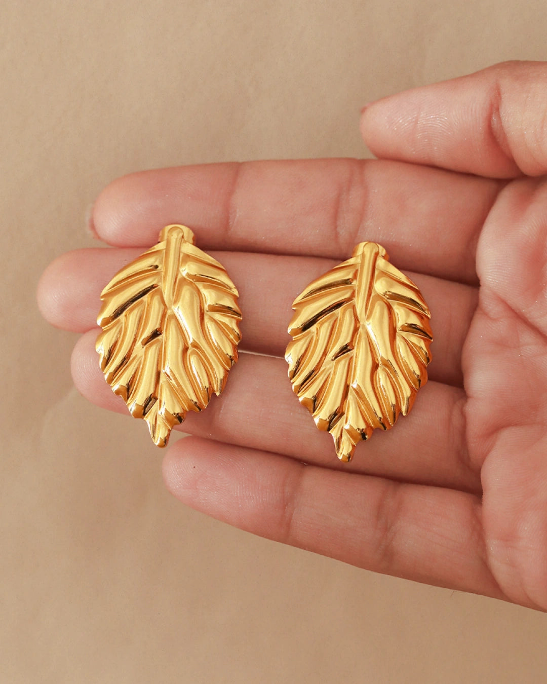 Laurisse 18K Gold Plated Sculpted Studs