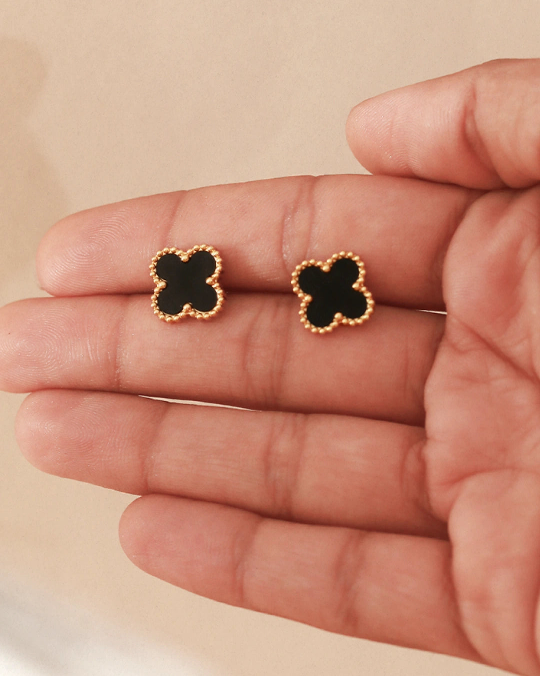 Fortelle 18K Gold Plated Enamel Studs