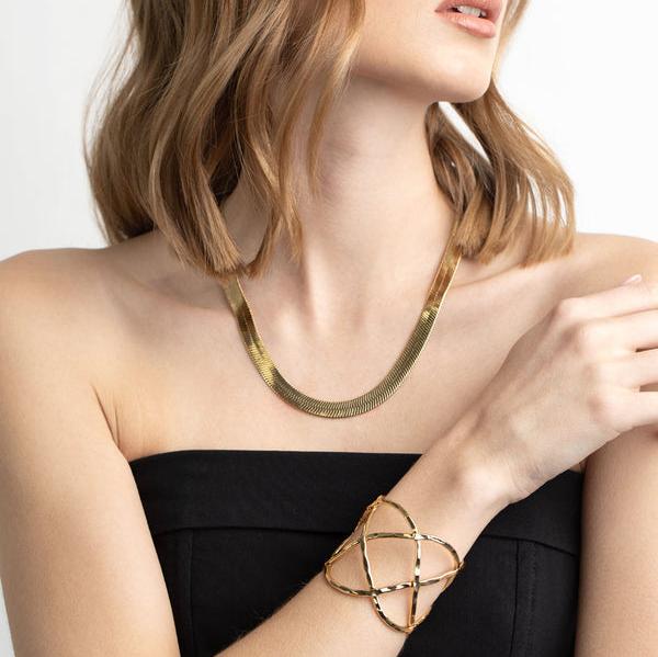 18K Gold Plated Adjustable Anti Tarnish Twisted Bracelet