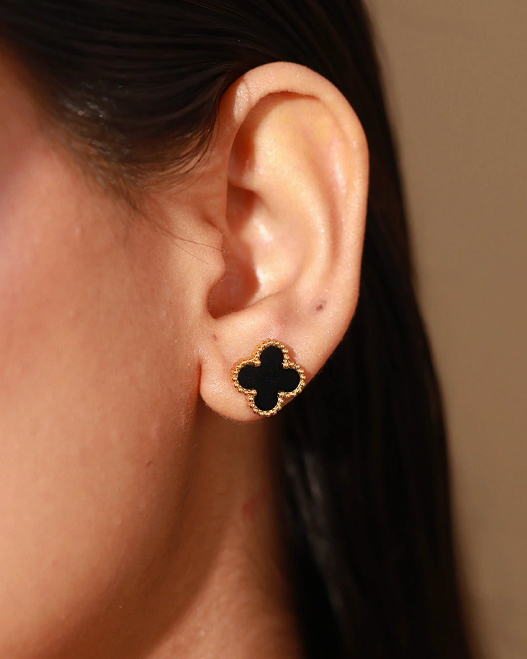 Fortelle 18K Gold Plated Enamel Studs