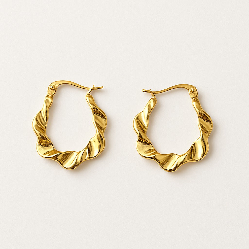 18k Gold plated Velour Shine hoop Earrings