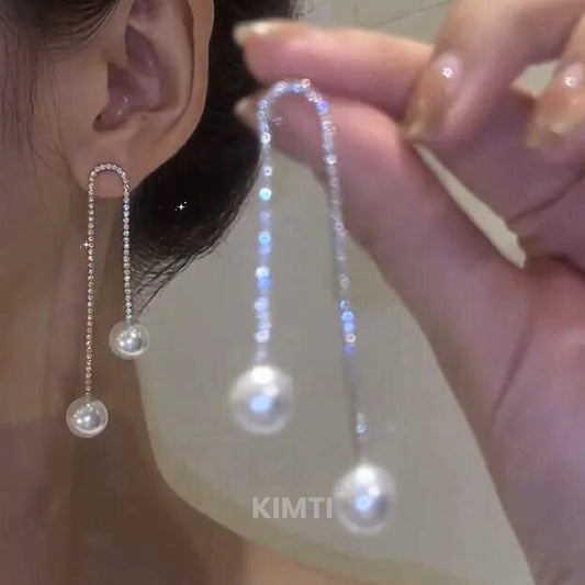 Elegant Pearl Silver Dangler Earring