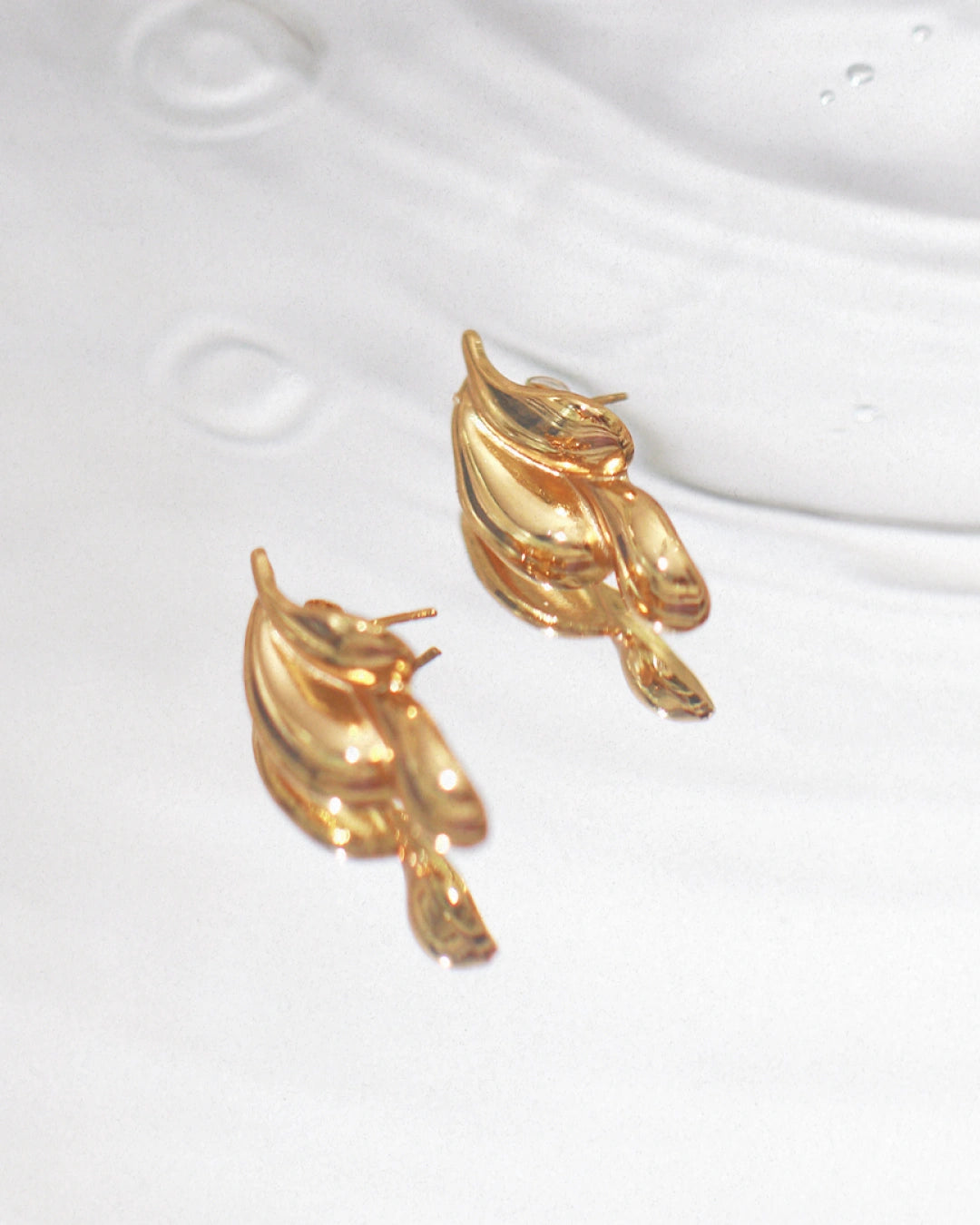 Iselle 18K Gold Plated Sculpted Studs