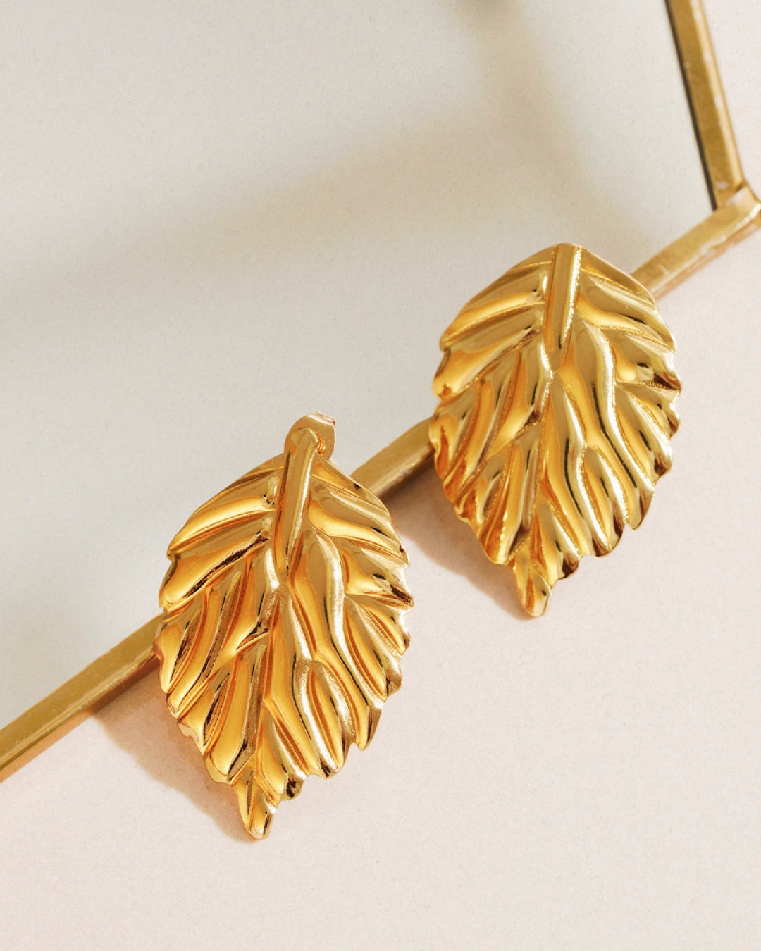 Laurisse 18K Gold Plated Sculpted Studs